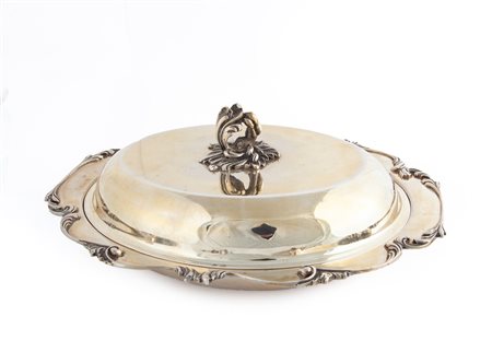 Portavivande in argento 800/000, bollo fascio, argentieri Pasquale e Mariano Alignani