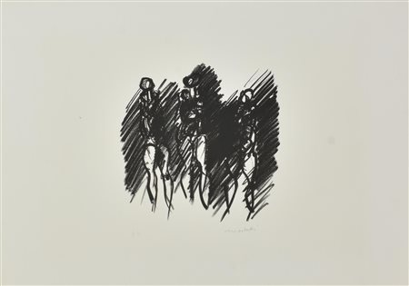 Ennio Morlotti (1910 - 1992) TRE NUDI, 1973 litografia, cm 40x54,5; es. P.A....
