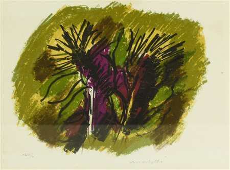 Ennio Morlotti (1910 - 1992) SENZA TITOLO litografia, cm 23x30; es. XLIII/L...