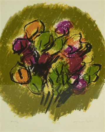 Ennio Morlotti (1910 - 1992) SENZA TITOLO litografia, cm 30x23; es. XLIII/L...