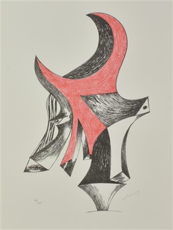 Gianni Dova (1925 - 1991) SENZA TITOLO litografia, cm 55x40; es. 44/75 firma...