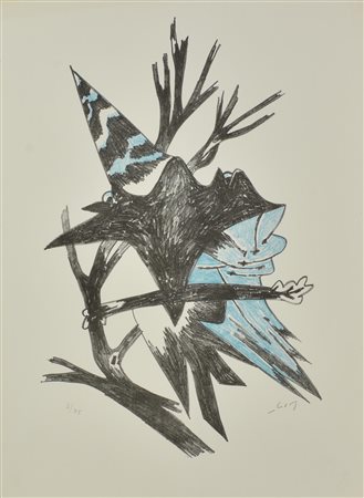Gianni Dova (1925 - 1991) SENZA TITOLO litografia, cm 55x40; es. 3/75 firma e...