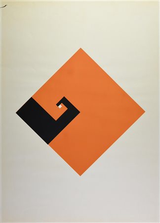 Bruno Munari (1907 - 1998) NEGATIVO-POSITIVO litografia, cm 65x40 sul retro:...