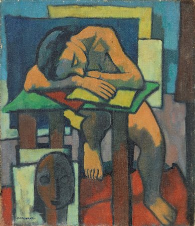 Felice Casorati, Lettrice addormentata (con testa), (1945)