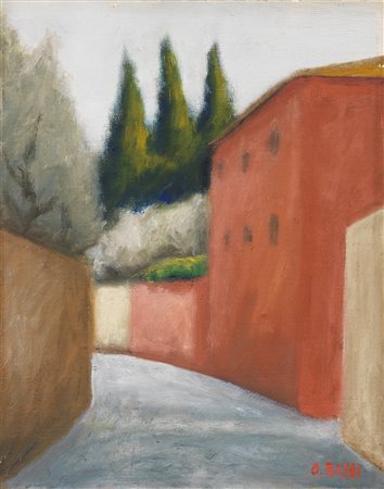 Ottone Rosai, Via San Leonardo (la casa rossa), (1954)