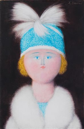 ANTONIO BUENO
Figura, cappello con piume,  1983