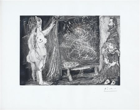 PABLO PICASSO
Dans lìatelier: modéle et deux amateurs, 1966