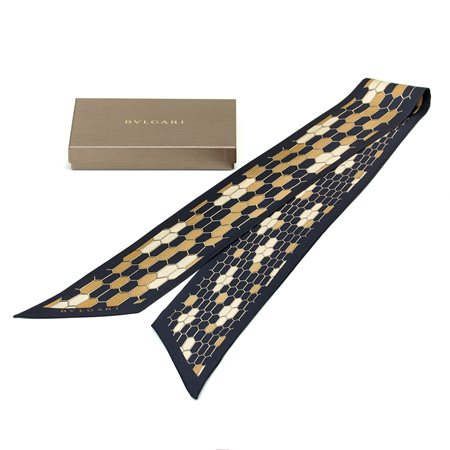 Bulgari twilly double face in 100% seta. Corredato di scatola originale....