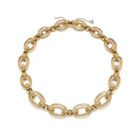 Collier in oro giallo e bianco 18 Kt con diamanti rotondi per complessivi...