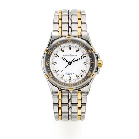 Jaeger Le Coultre Kryos, anni '80. Cassa e bracciale in acciaio e oro giallo...