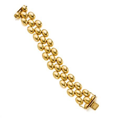 Bracciale modulare in oro giallo 18 Kt Lunghezza circa 19,5 cm Peso 51,84 cm...