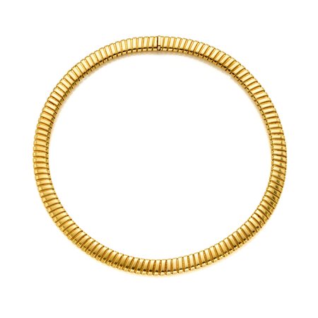 Collier tubogas in oro giallo 18 Kt Lunghezza circa 39 cm Peso 45,44 g (lievi...