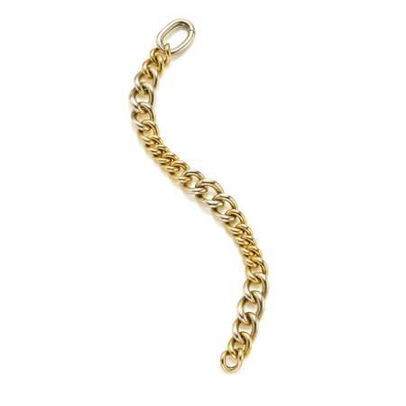 Bracciale firmato Pomellato in oro 18 Kt giallo e bianco a maglia groumette...