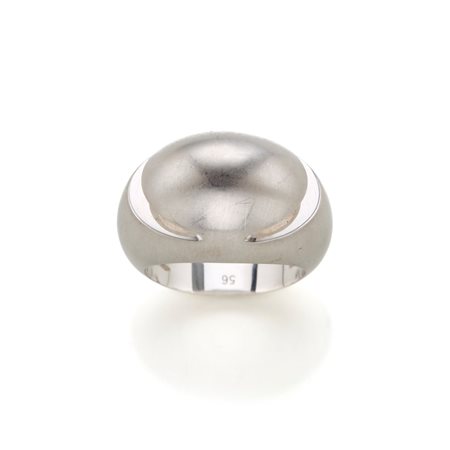Anello Bulgari, collezione Cabochon, in oro bianco lucido e satinato 18 Kt...