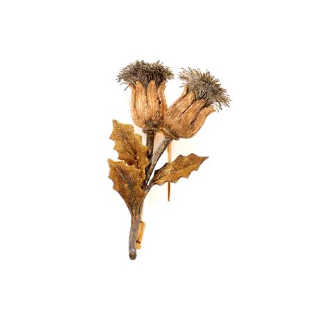 Spilla a cardo firmata Federico Buccellati in oro giallo e rosa 18 Kt e...