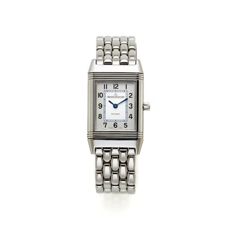 Jaeger Le Coultre Reverso lady ref 260886. Cassa e bracciale in acciaio con...