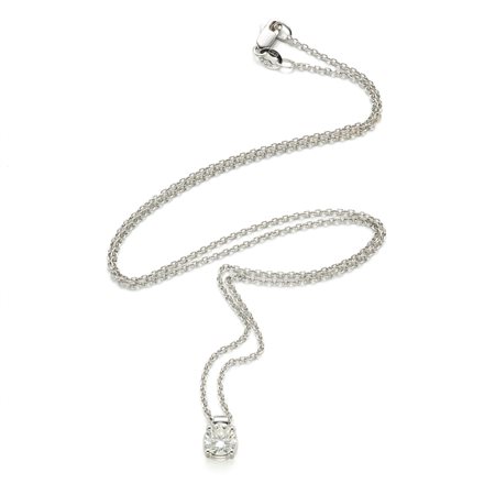 Puntoluce in oro bianco 18 Kt con diamante rotondo taglio a brillante di...