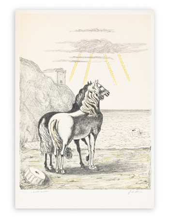 GIORGIO DE CHIRICO (1888-1978) - Cavalli antichi (cavalli mediterranei), 1969