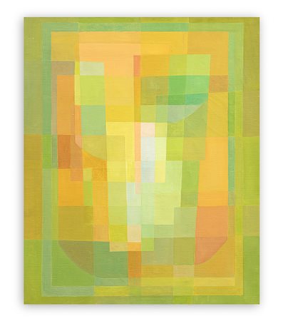 JUAN ASENSIO (1959) - Composition in orange and green, 1980 circa