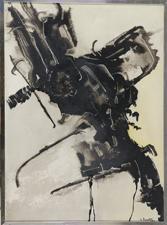 Gianni Bertini (Pisa, 1922 - Caen, 2010) Hébé furieuse 1957 Olio su tela cm....