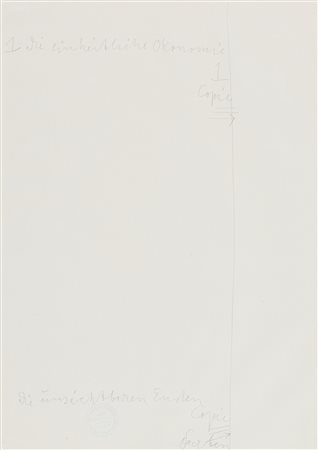 Joseph Beuys (Kleve, 1921 - Dusseldorf, 1986) Die einheitliche Ökonomie, die...