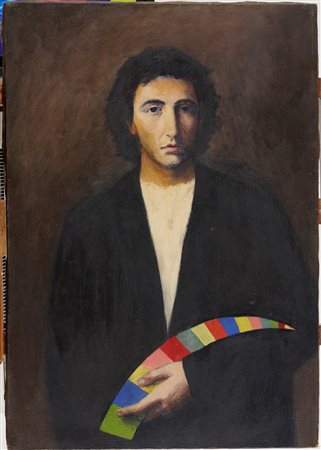Stefano Di Stasio (Napoli, 1948) Autoritratto 1977 Olio su tela cm. 100x70...