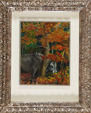 Renato Guttuso (Bagheria (Pa), 1912 - Roma, 1987) Bosco silano con mucca 1937...