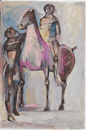 Marino Marini (Pistoia, 1901 - Viareggio, 1980) Senza titolo 1950 Tempera e...