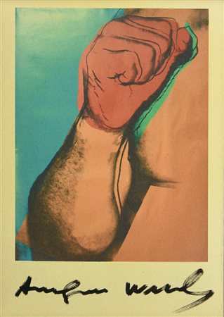 Andy Warhol MUHAMMAD ALI stampa tipografica, cm 10x14,5 firma sul retro:...