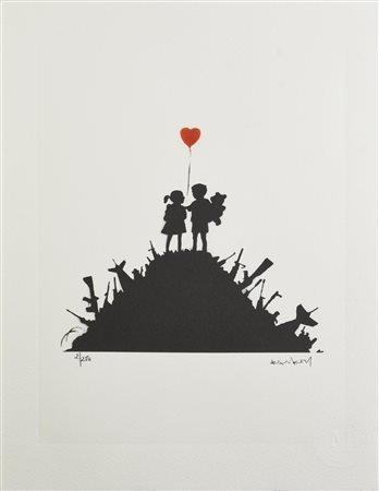 Da Banksy KIDS ON GUNS (2003) eliografia su carta, cm 38,5x28,5; es. 2/250...