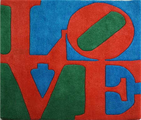 Robert Indiana LOVE RUG, 2007 tappeto, cm 74x74, es. 5.588/10.000 sul retro:...