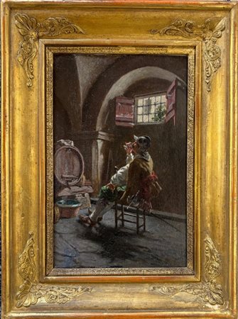 Antonio Lonza Trieste 1846 - 1915 La bevuta dello sgherro