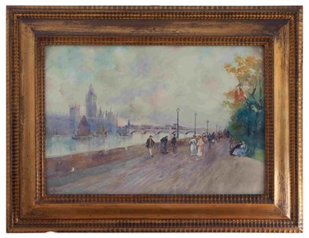 Gino Scalatelli Napoli 1876 - Casalpusterlengo (LO) 1943 Veduta di Londra