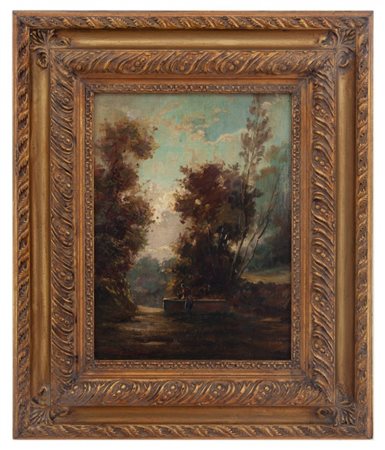 Anacleto Moiraghi Binasco (MI) 1880 - Milano 1943 Paesaggio con figure