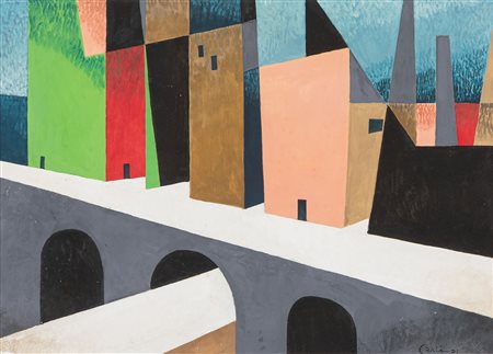 Tullio Crali (Igalo Montenegro 1910-Milano 2000)  - Scenodinamica-città, 1931