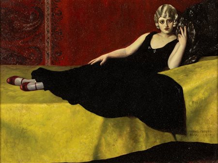 Bruno Croatto (Trieste 1875 - Roma 1948) - Senza titolo (Donna distesa), 1930