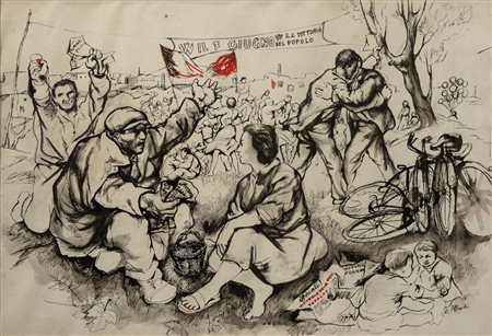 Ugo Attardi (Sori Di Genova  1923-Roma 2006)  - Senza titolo