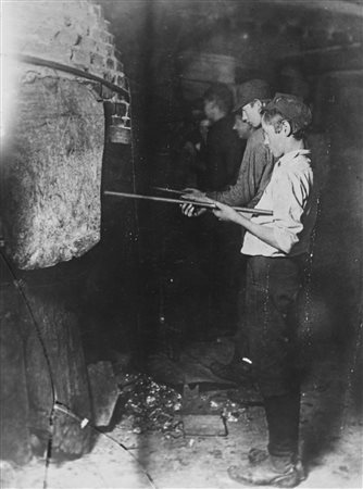Lewis Hine (1874-1940)  - Glass Factory, Grafton, West Virginia, 1908