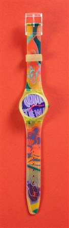 SWATCH GJ 103 ROBIN WATCH Anno 1990, cassa in plastica, cinturino in...