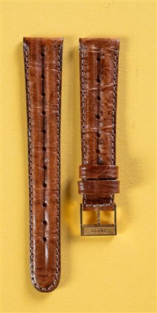 ZENITH, CINTURINO E FIBBIA NUOVI, anni '60. Pelle di colore marrone, fibbia...