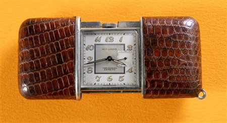 MOVADO ERMETO CHRONOMETRE anni '50. Orologio da tasca/comodino, cassa acciaio...