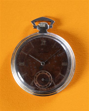 MOVADO OROLOGIO DA TASCA, anni '40. Cassa in acciaio, quadrante con...