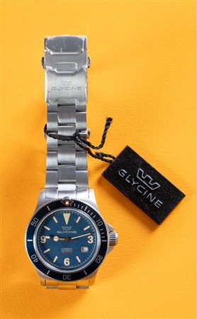 GLICYNE COMBAT SUB NUOVO. Cassa rotonda in acciaio, quadrante blu con indici...