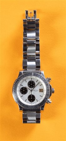 PAUL PICOT CRONOGRAFO, anni '90. Cassa rotonda in acciaio, quadrante argento...