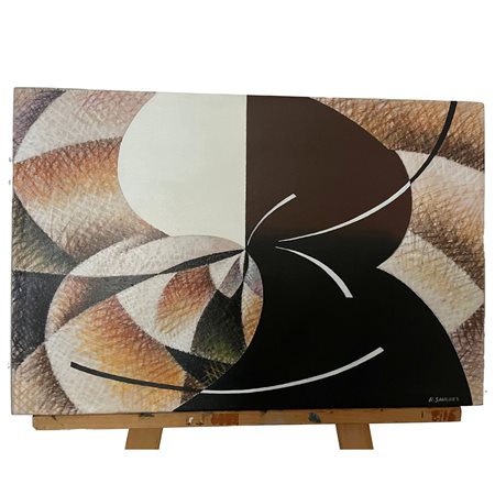 Dipinto acrilico su tela, raffigurante Chitarra flamenca. Dimensioni: 40x60....