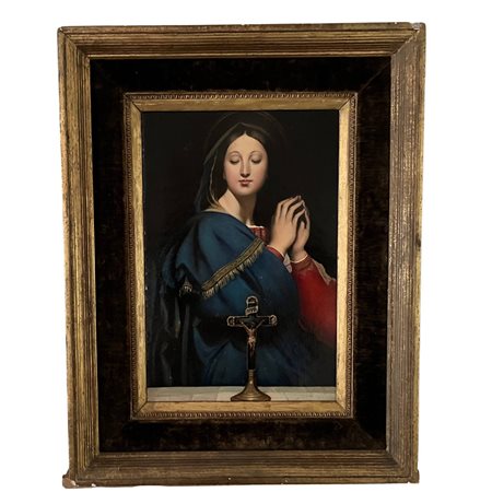 Dipinto olio su tela, Scuola Italiana raffigurante Vergine in preghiera....