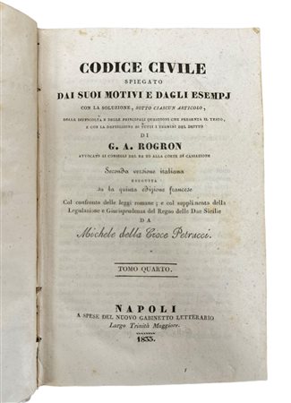 Codice Civile di G.A. Rogron, Tomo IV, Naples 1833
