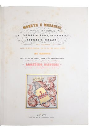 Agostino Olivieri (1758-1834)  - Monete e medaglie degli Spinola, 1860