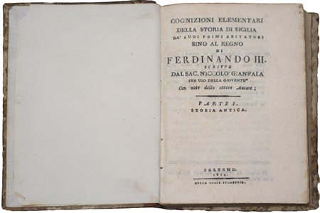 Niccolò Gianfala - Cognizioni elementari della storia di Sicilia, 1814
