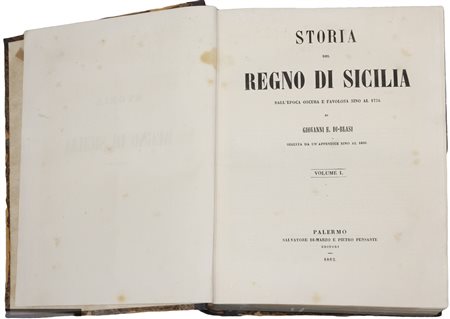 Giovanni E. Di Blasi - Storia del Regno di Sicilia, 1862